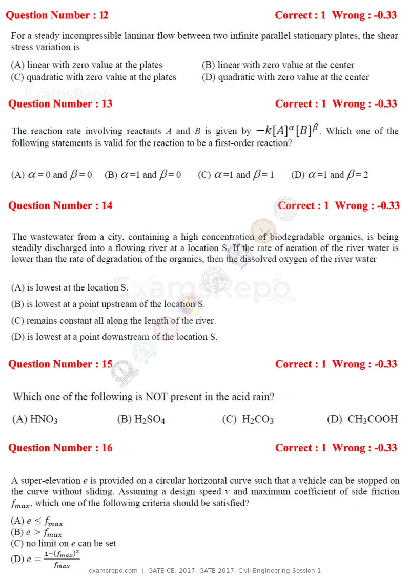 GATE CE 2017 question paper, GATE 2017, Civil Engineering Session 1, page 5 of 26