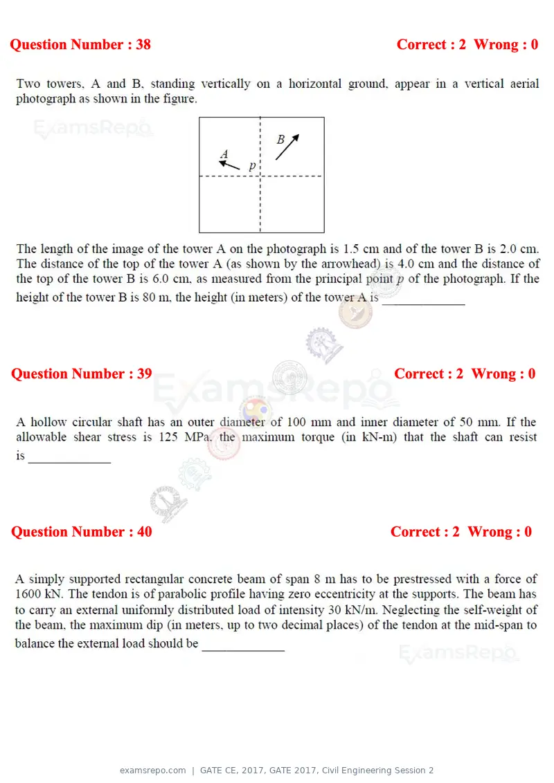 GATE CE 2017 question paper, GATE 2017, Civil Engineering Session 2, page 15 of 27