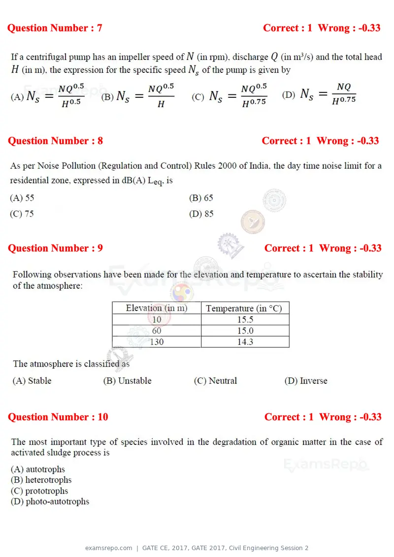 GATE CE 2017 question paper, GATE 2017, Civil Engineering Session 2, page 4 of 27