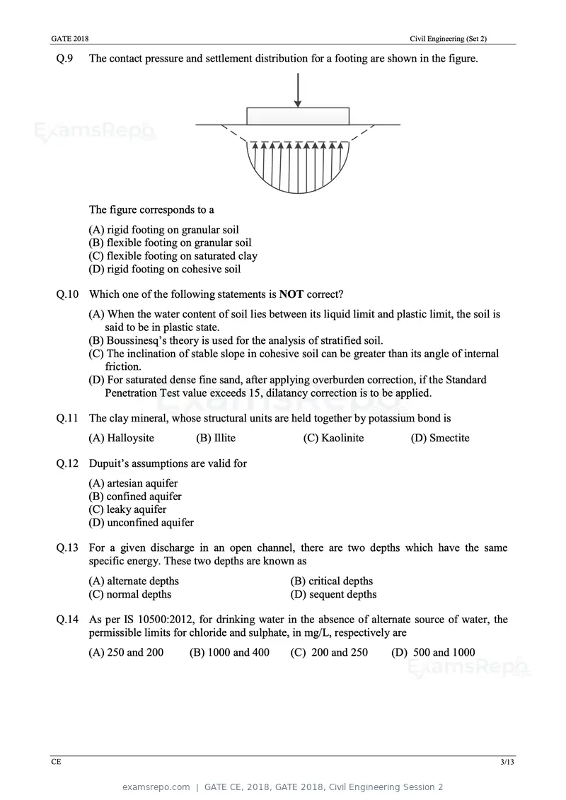 GATE CE 2018 question paper, GATE 2018, Civil Engineering Session 2, page 5 of 18