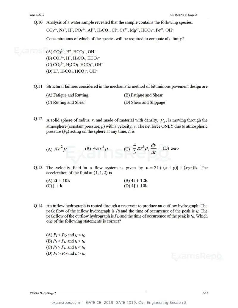 GATE CE 2019 question paper, GATE 2019, Civil Engineering Session 2, page 33 of 49