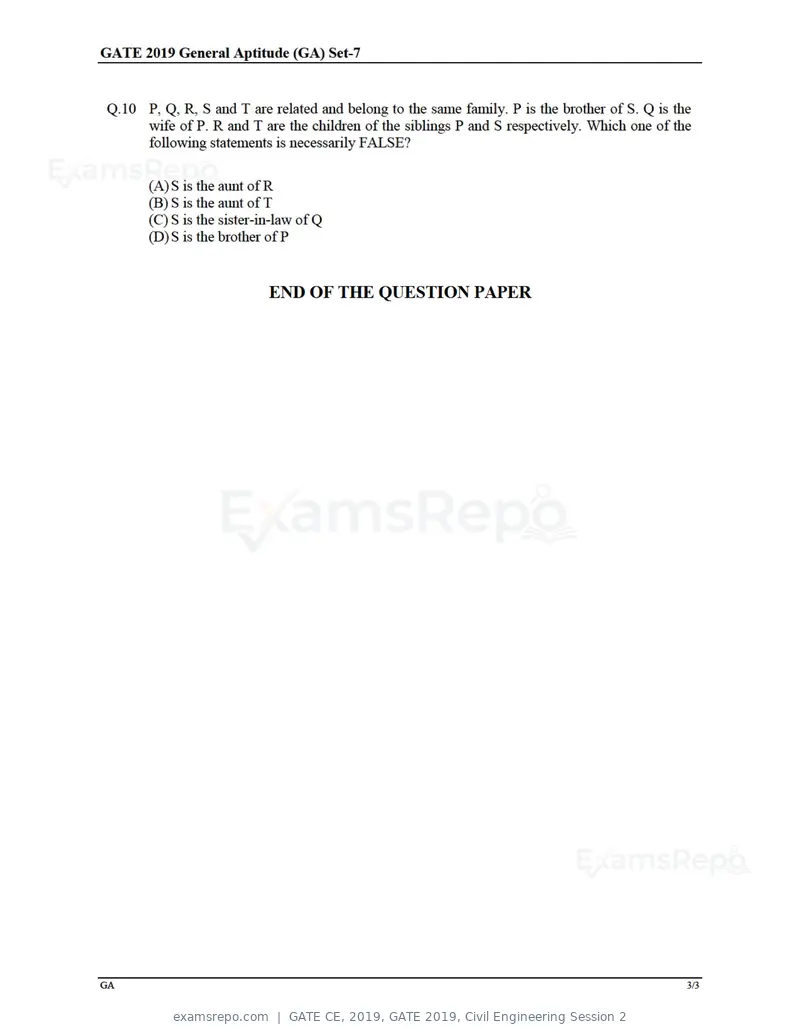 GATE CE 2019 question paper, GATE 2019, Civil Engineering Session 2, page 4 of 49