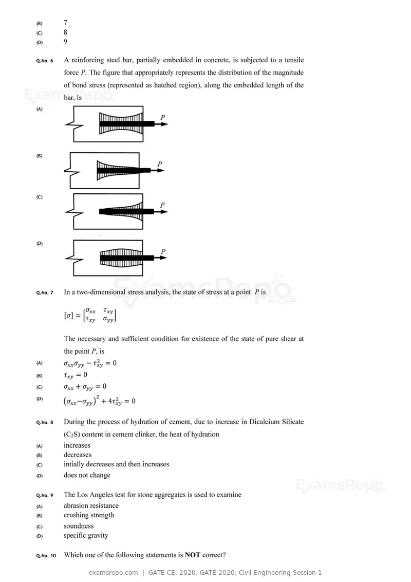 GATE CE 2020 question paper, GATE 2020, Civil Engineering Session 1, page 5 of 40