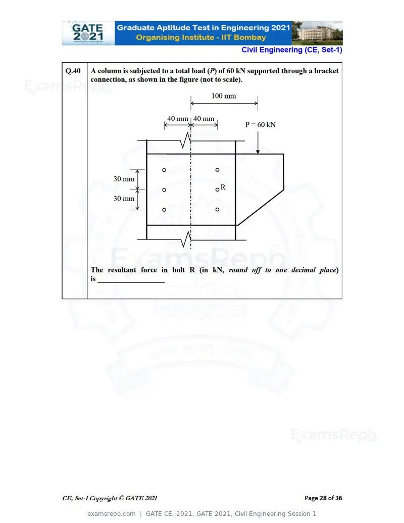 GATE CE 2021 question paper, GATE 2021, Civil Engineering Session 1, page 29 of 77