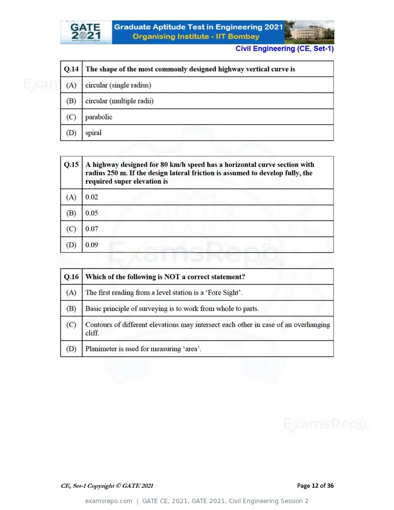 GATE CE 2021 question paper, GATE 2021, Civil Engineering Session 2, page 13 of 77
