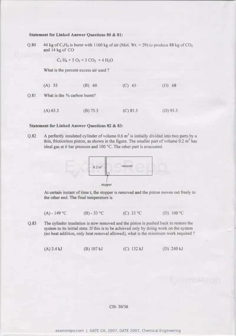 GATE CH 2007 question paper, GATE 2007, Chemical Engineering, page 30 of 31