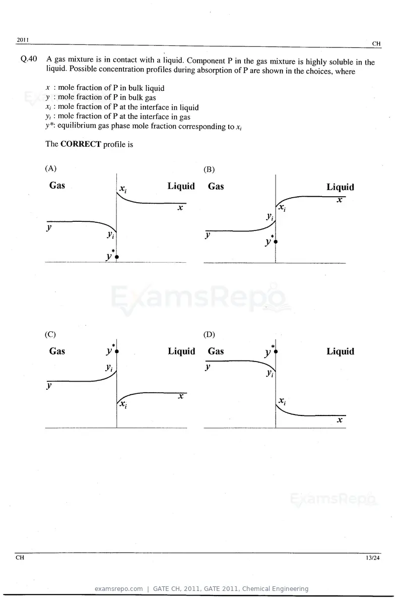 GATE CH 2011 question paper, GATE 2011, Chemical Engineering, page 13 of 20