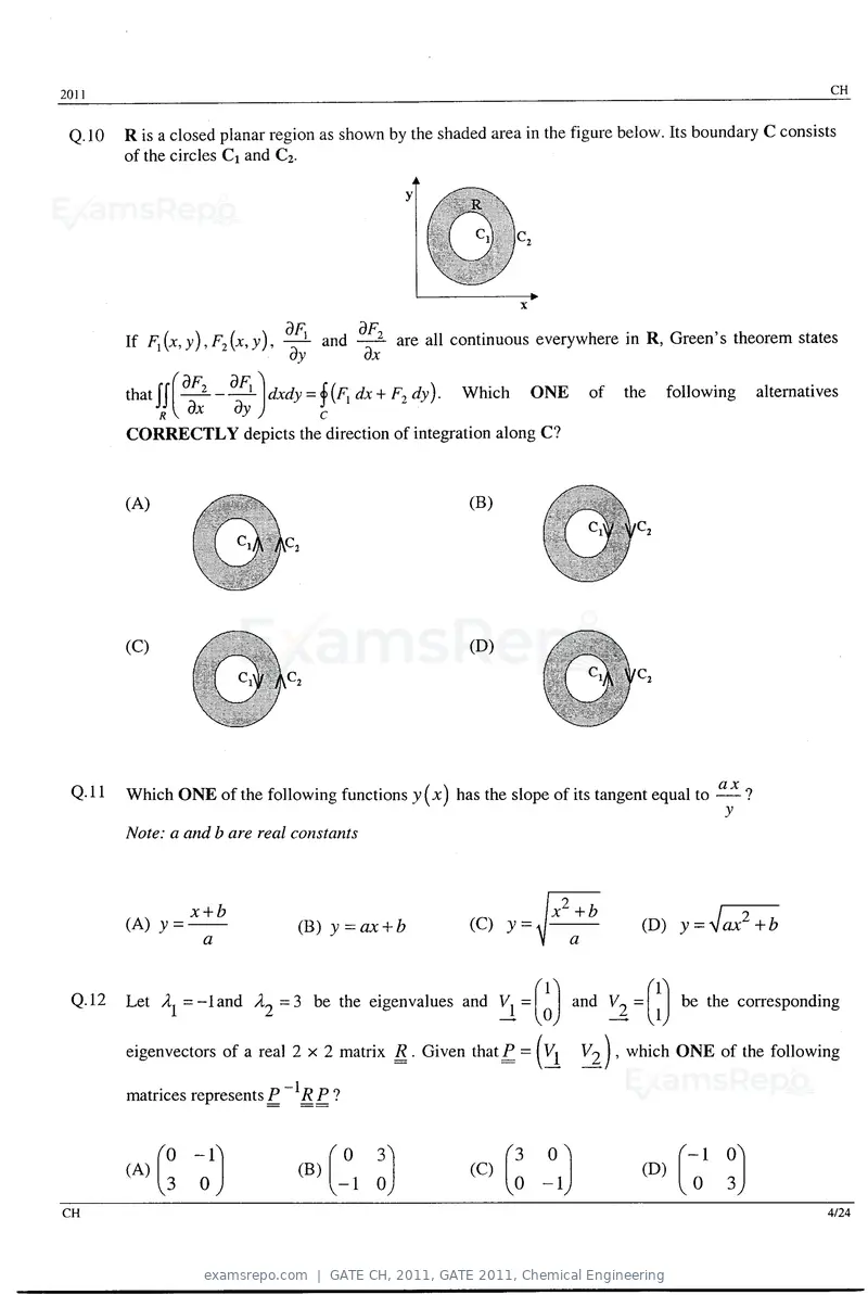 GATE CH 2011 question paper, GATE 2011, Chemical Engineering, page 4 of 20