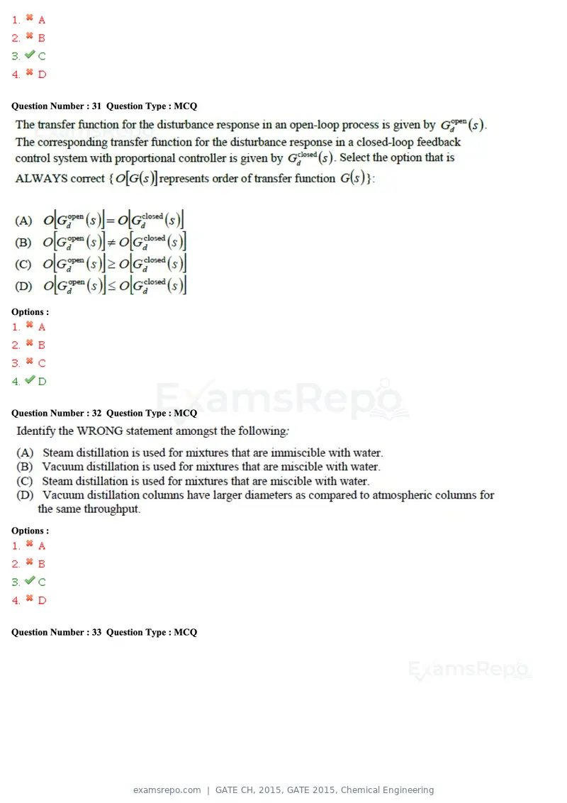 GATE CH 2015 question paper, GATE 2015, Chemical Engineering, page 11 of 27