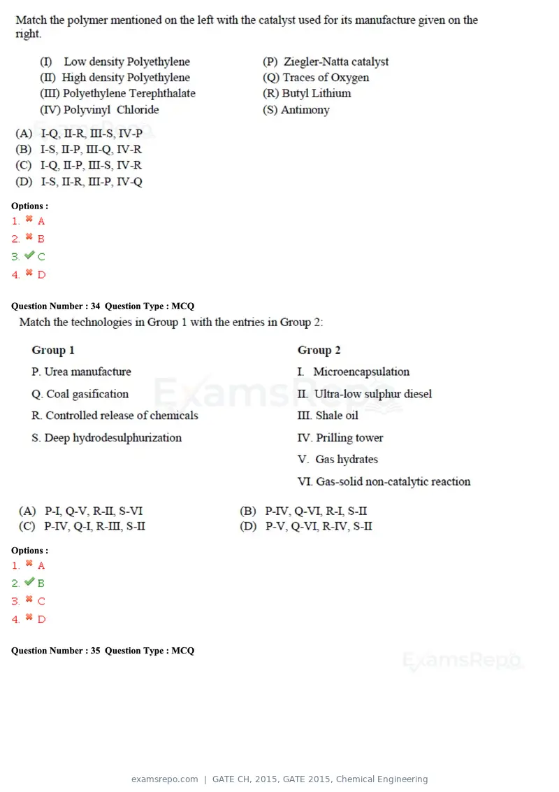 GATE CH 2015 question paper, GATE 2015, Chemical Engineering, page 12 of 27