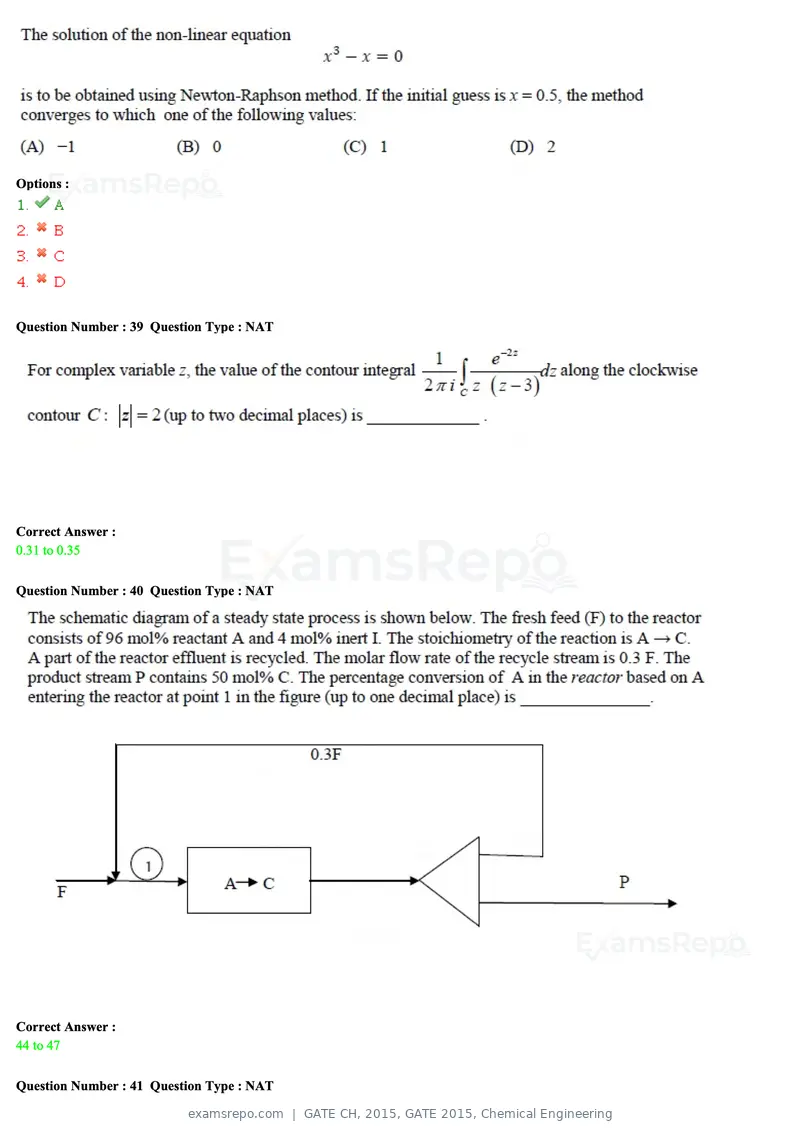 GATE CH 2015 question paper, GATE 2015, Chemical Engineering, page 14 of 27