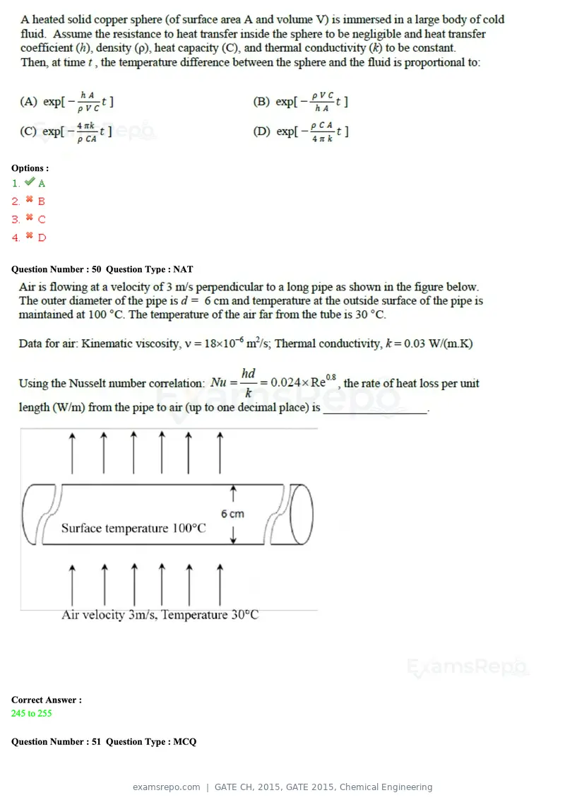 GATE CH 2015 question paper, GATE 2015, Chemical Engineering, page 19 of 27