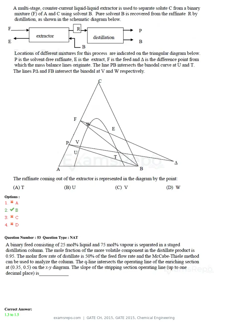 GATE CH 2015 question paper, GATE 2015, Chemical Engineering, page 21 of 27
