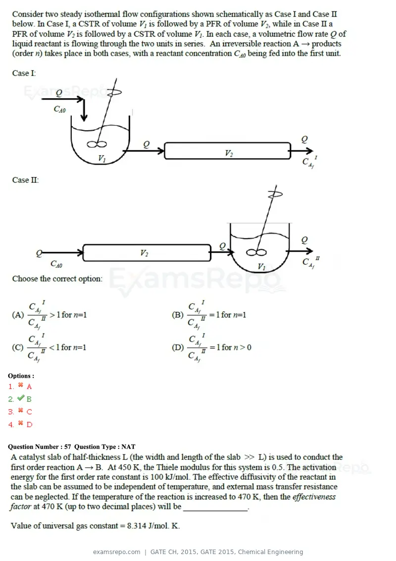 GATE CH 2015 question paper, GATE 2015, Chemical Engineering, page 23 of 27