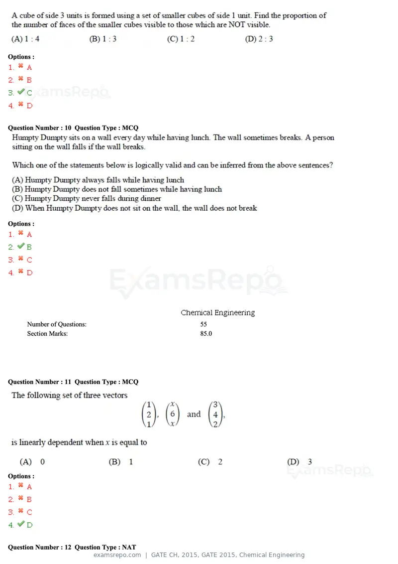 GATE CH 2015 question paper, GATE 2015, Chemical Engineering, page 4 of 27