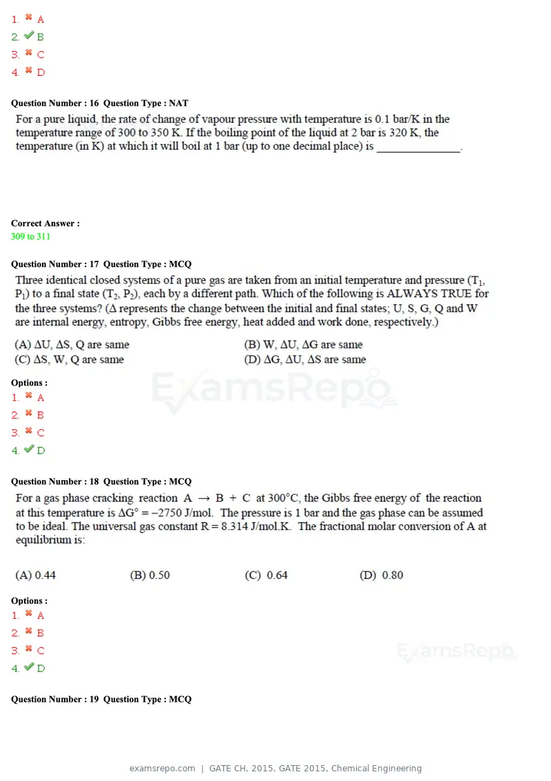GATE CH 2015 question paper, GATE 2015, Chemical Engineering, page 6 of 27
