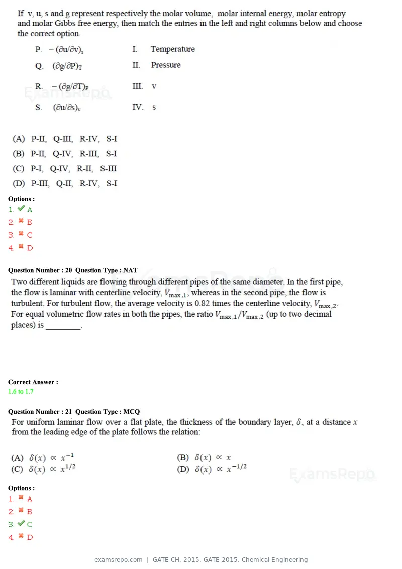 GATE CH 2015 question paper, GATE 2015, Chemical Engineering, page 7 of 27
