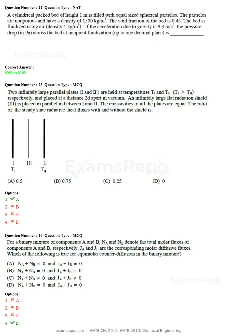GATE CH 2015 question paper, GATE 2015, Chemical Engineering, page 8 of 27