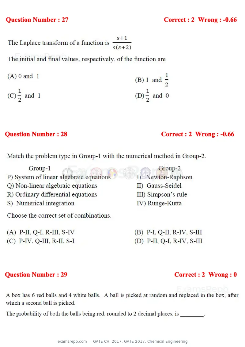 GATE CH 2017 question paper, GATE 2017, Chemical Engineering, page 10 of 24