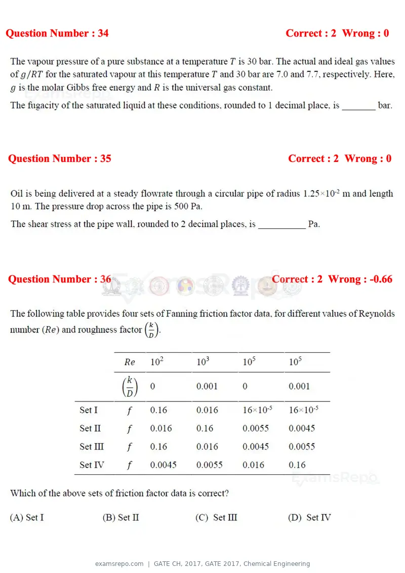GATE CH 2017 question paper, GATE 2017, Chemical Engineering, page 12 of 24