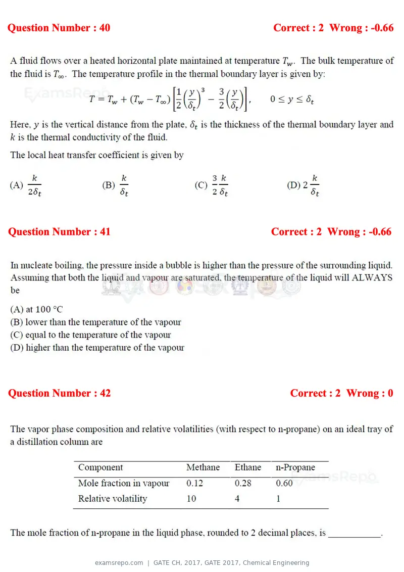 GATE CH 2017 question paper, GATE 2017, Chemical Engineering, page 14 of 24