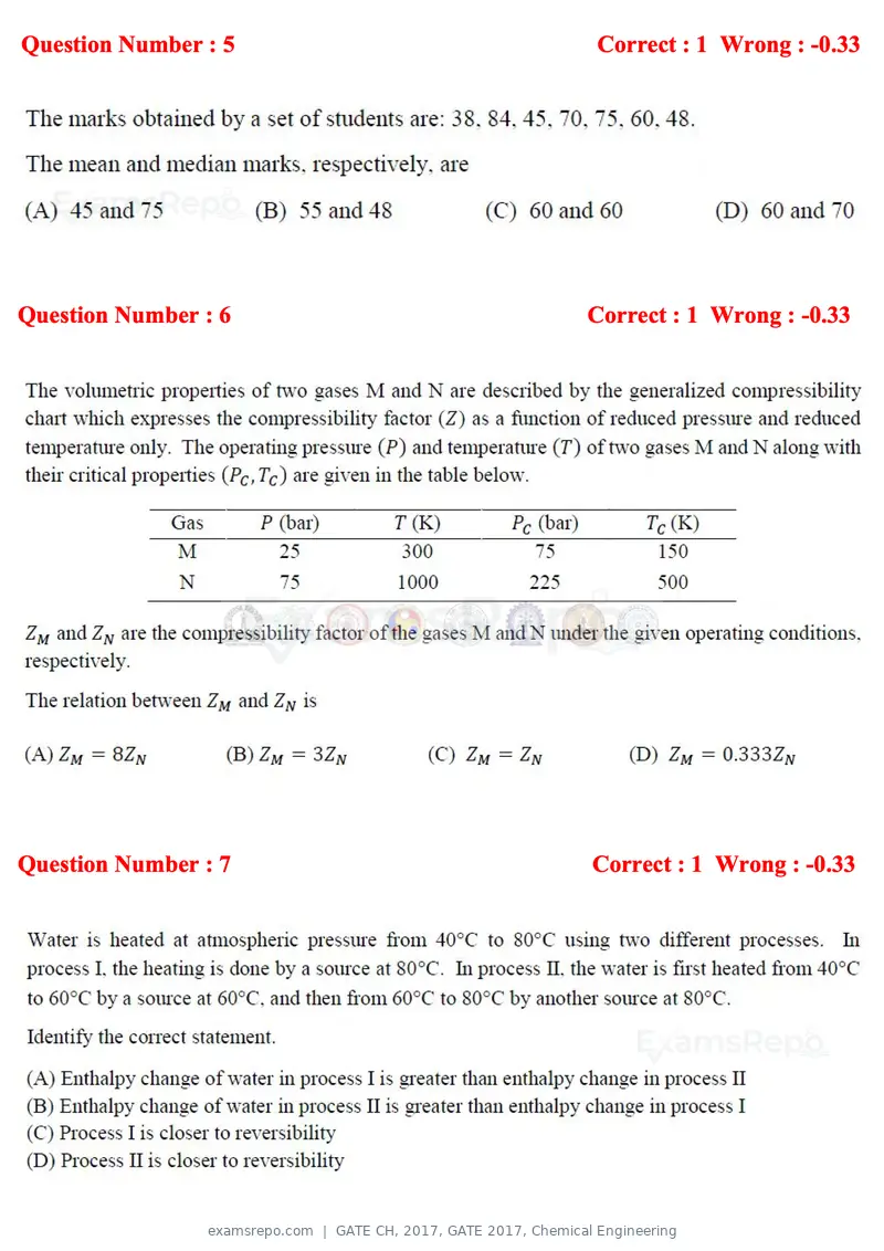 GATE CH 2017 question paper, GATE 2017, Chemical Engineering, page 3 of 24