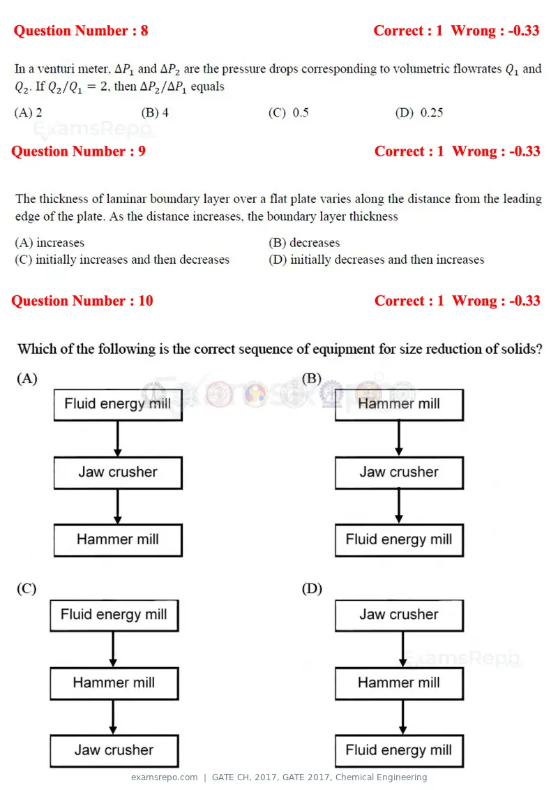 GATE CH 2017 question paper, GATE 2017, Chemical Engineering, page 4 of 24