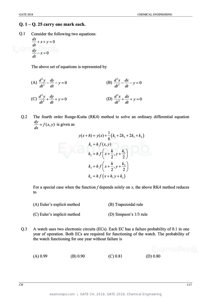 GATE CH 2018 question paper, GATE 2018, Chemical Engineering, page 3 of 22