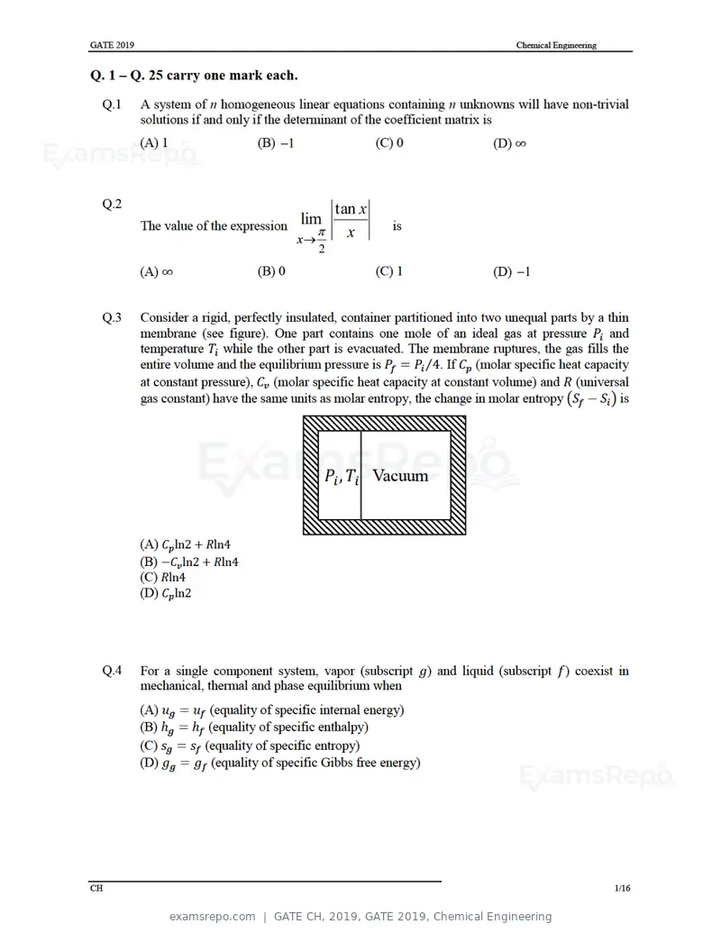 GATE CH 2019 question paper, GATE 2019, Chemical Engineering, page 4 of 22