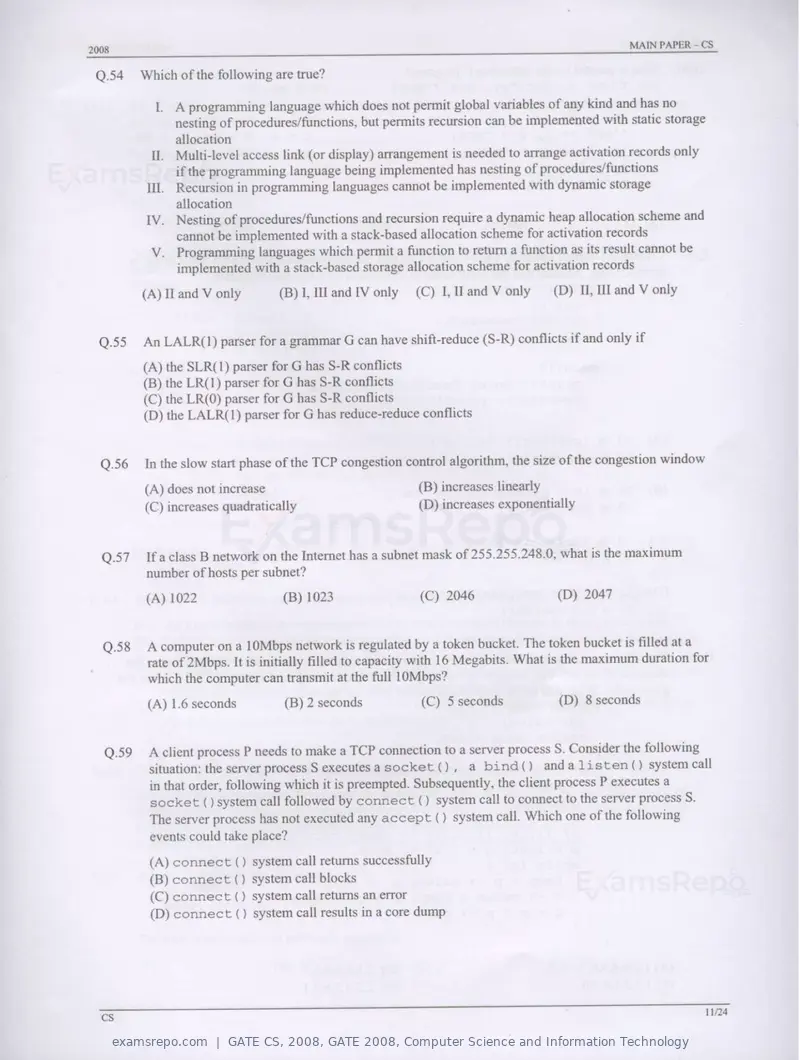 GATE CS 2008 question paper, GATE 2008, Computer Science and Information Technology, page 11 of 18