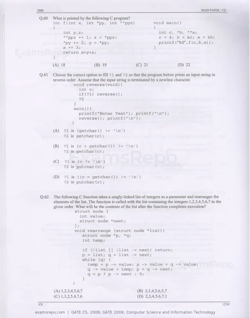 GATE CS 2008 question paper, GATE 2008, Computer Science and Information Technology, page 12 of 18