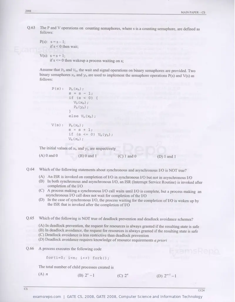 GATE CS 2008 question paper, GATE 2008, Computer Science and Information Technology, page 13 of 18