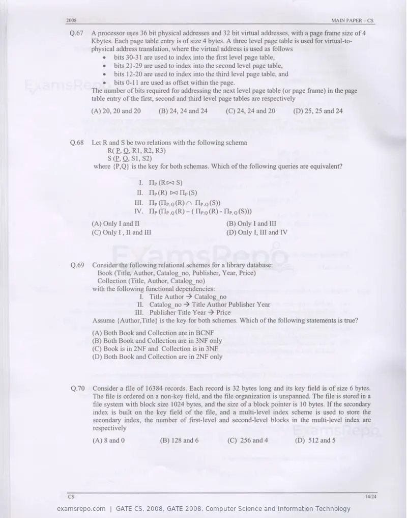 GATE CS 2008 question paper, GATE 2008, Computer Science and Information Technology, page 14 of 18