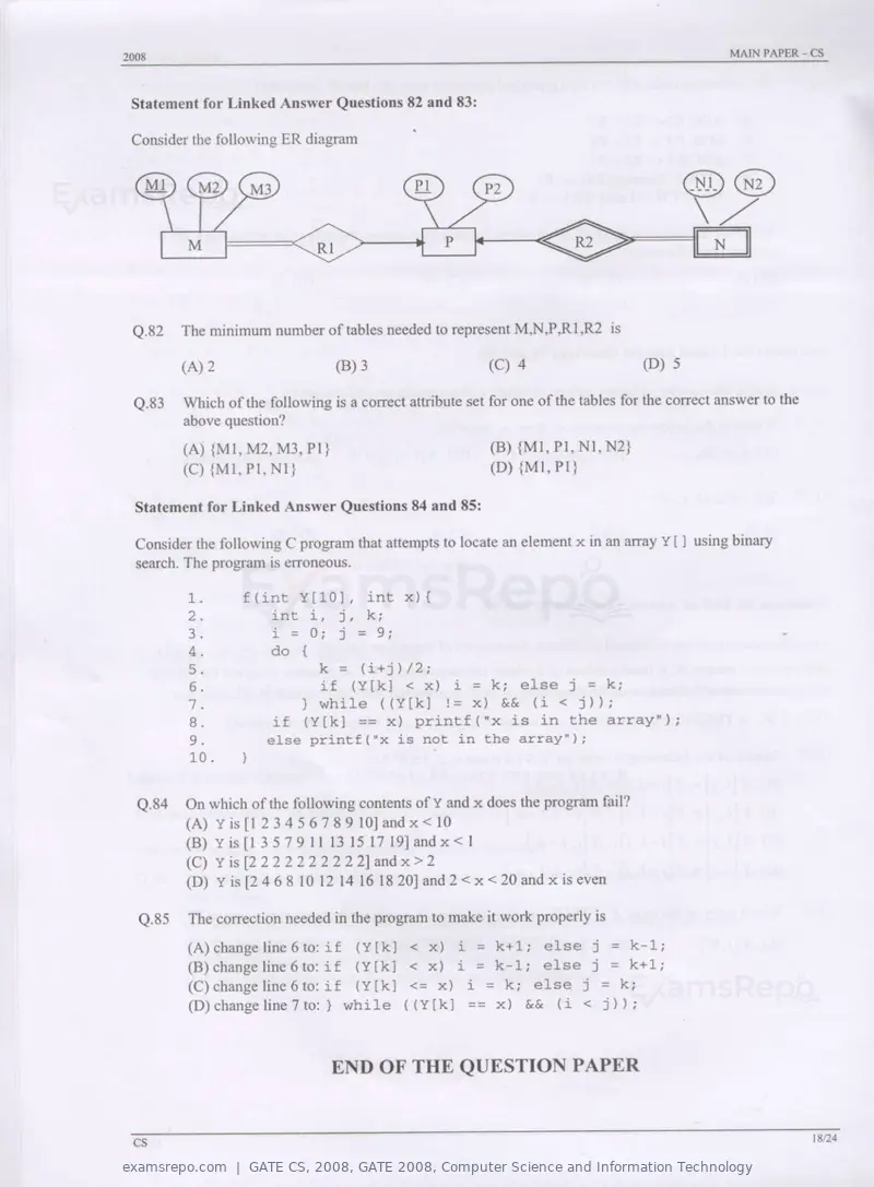 GATE CS 2008 question paper, GATE 2008, Computer Science and Information Technology, page 18 of 18
