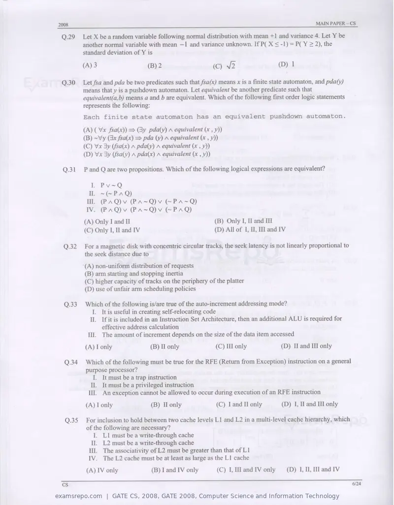 GATE CS 2008 question paper, GATE 2008, Computer Science and Information Technology, page 6 of 18