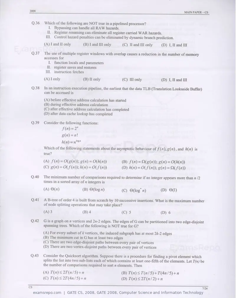 GATE CS 2008 question paper, GATE 2008, Computer Science and Information Technology, page 7 of 18