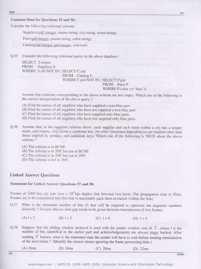 GATE CS 2009 question paper, GATE 2009, Computer Science and Information Technology, page 13 of 14