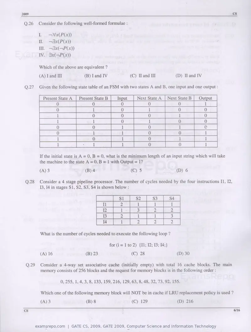 GATE CS 2009 question paper, GATE 2009, Computer Science and Information Technology, page 6 of 14