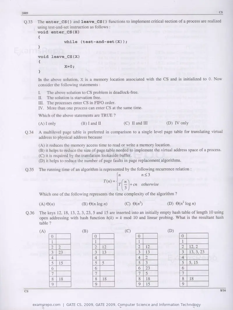 GATE CS 2009 question paper, GATE 2009, Computer Science and Information Technology, page 8 of 14