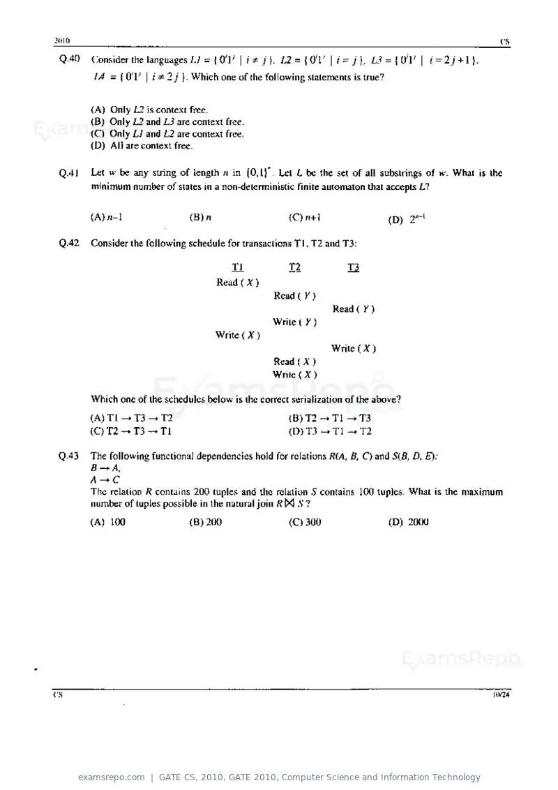 GATE CS 2010 question paper, GATE 2010, Computer Science and Information Technology, page 10 of 24