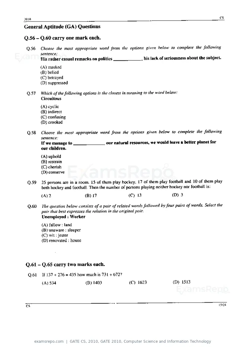 GATE CS 2010 question paper, GATE 2010, Computer Science and Information Technology, page 15 of 24