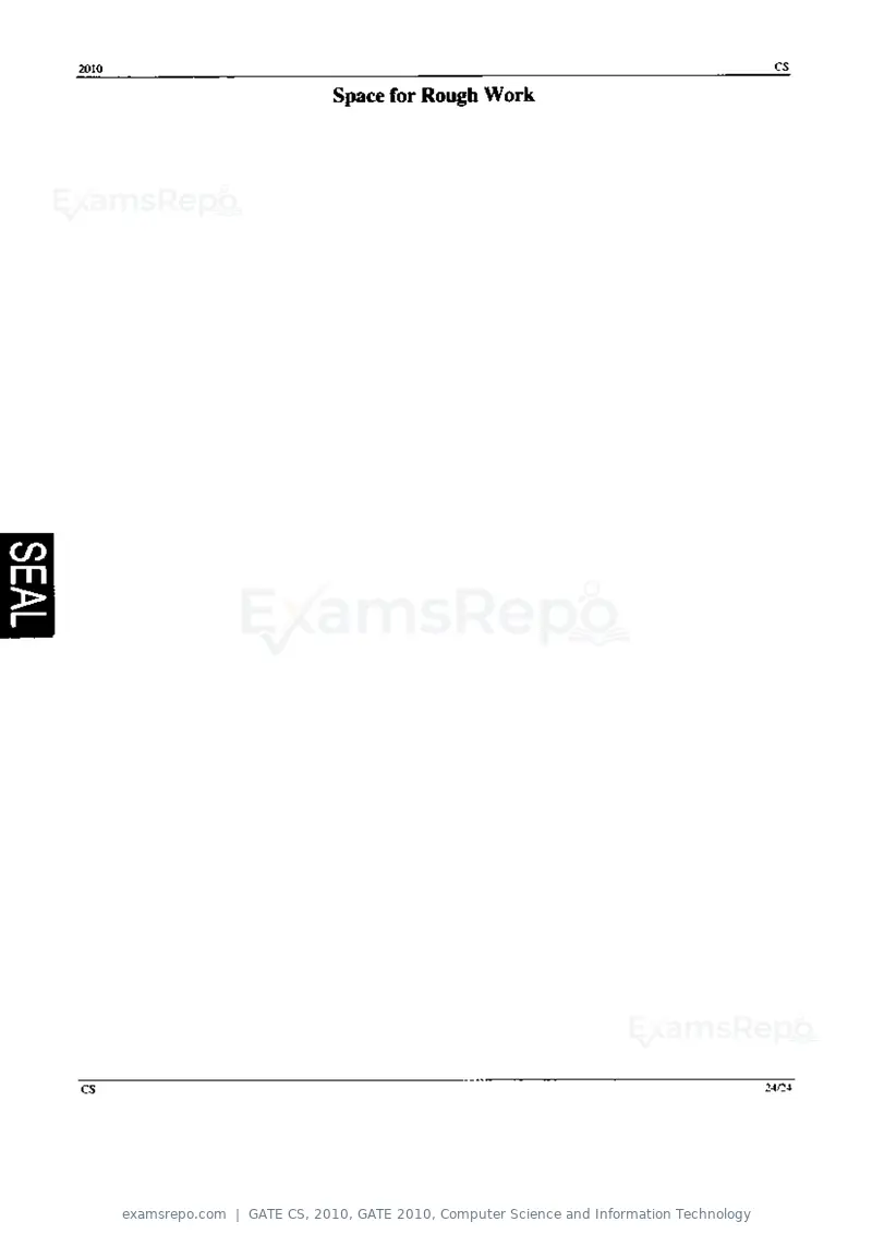 GATE CS 2010 question paper, GATE 2010, Computer Science and Information Technology, page 24 of 24