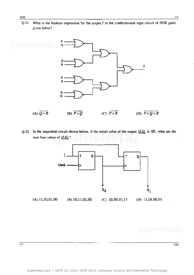 GATE CS 2010 question paper, GATE 2010, Computer Science and Information Technology, page 7 of 24