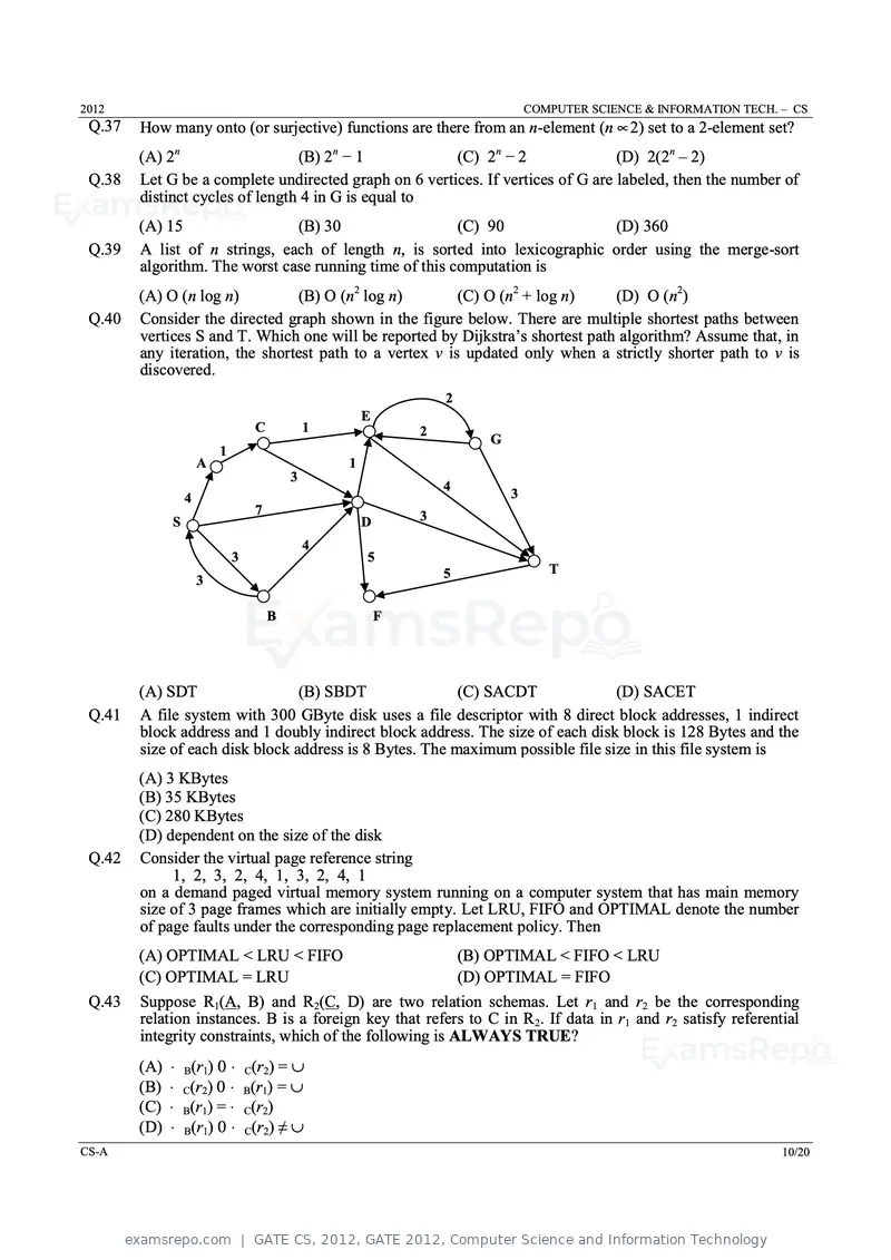 GATE CS 2012 question paper, GATE 2012, Computer Science and Information Technology, page 10 of 19