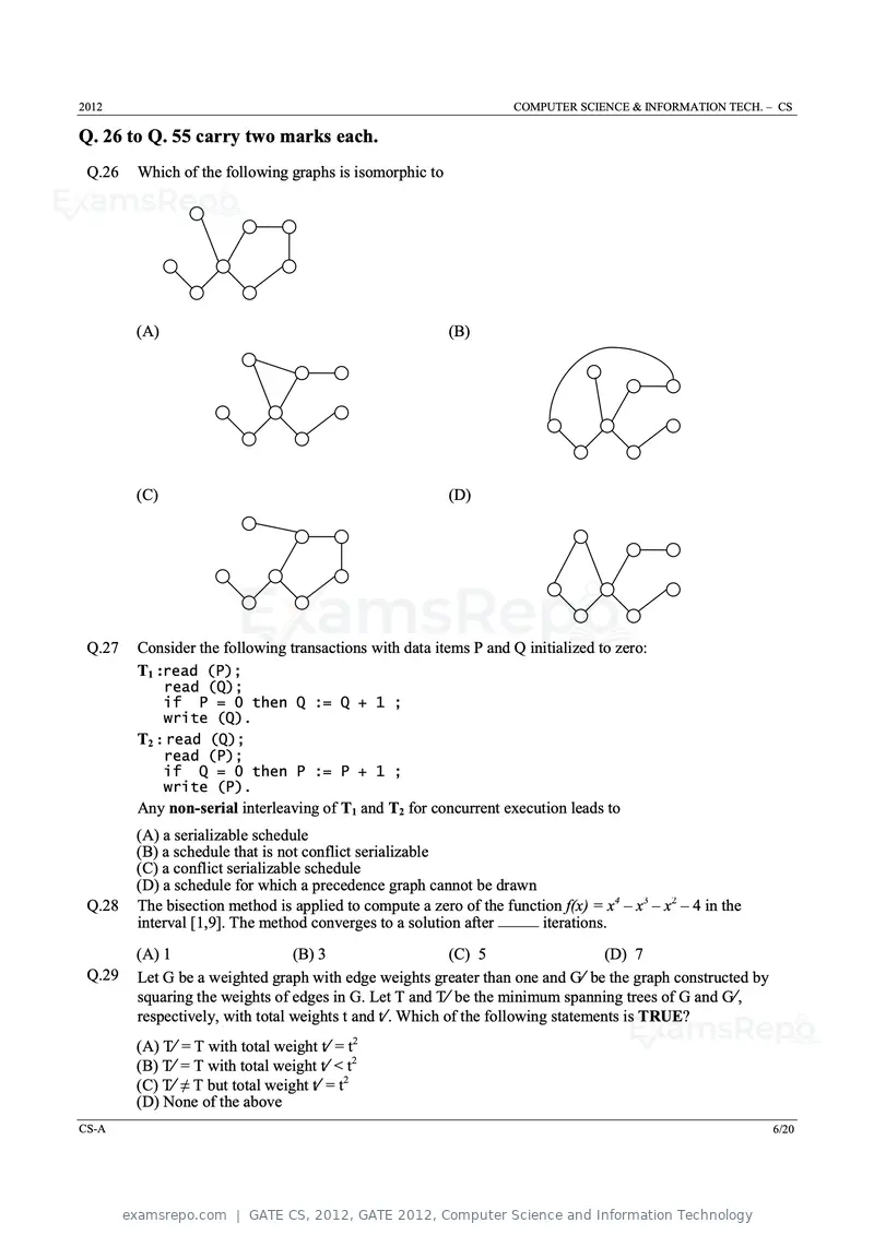 GATE CS 2012 question paper, GATE 2012, Computer Science and Information Technology, page 6 of 19