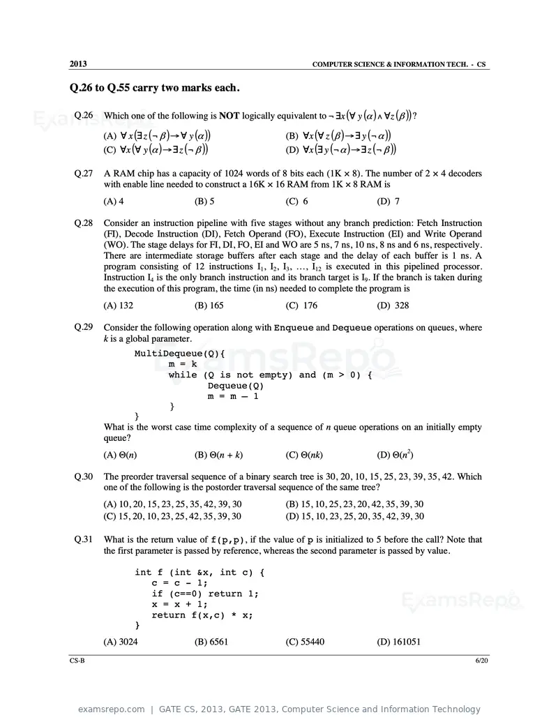 GATE CS 2013 question paper, GATE 2013, Computer Science and Information Technology, page 22 of 60