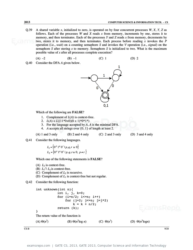 GATE CS 2013 question paper, GATE 2013, Computer Science and Information Technology, page 25 of 60