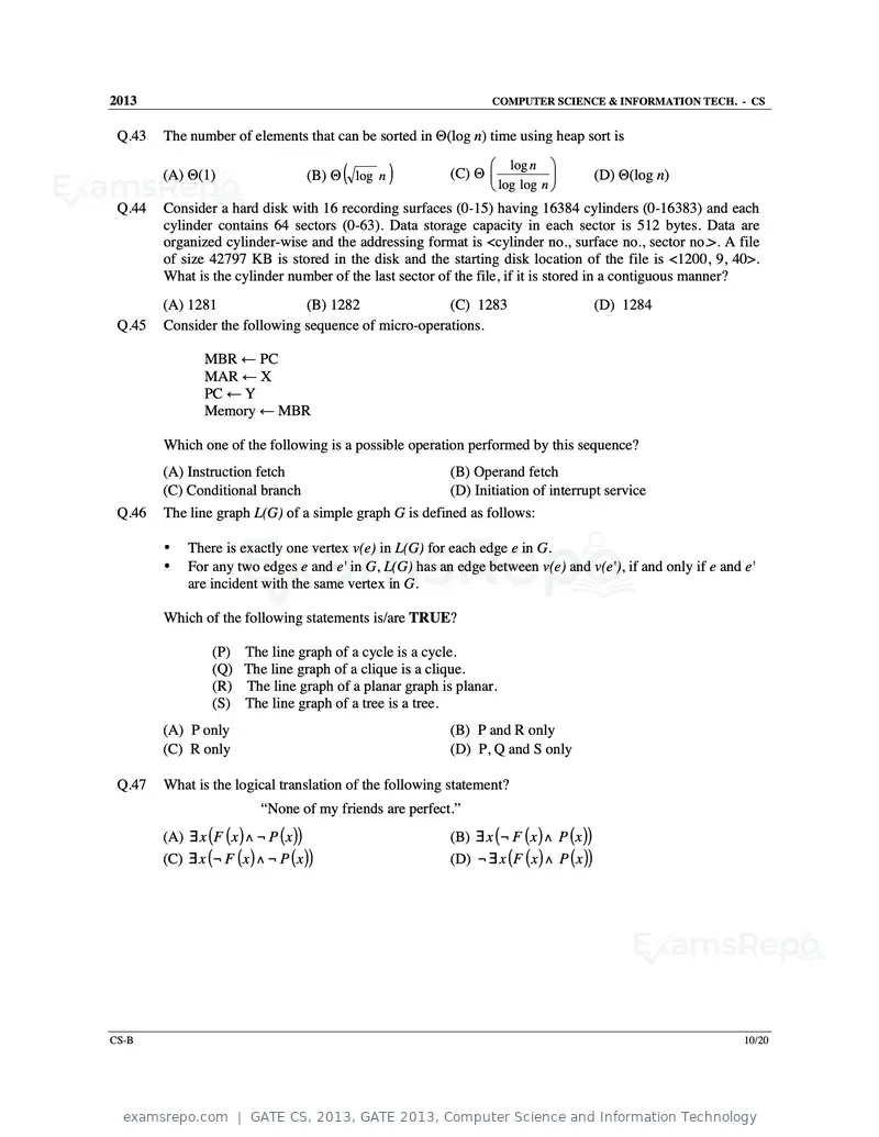 GATE CS 2013 question paper, GATE 2013, Computer Science and Information Technology, page 26 of 60