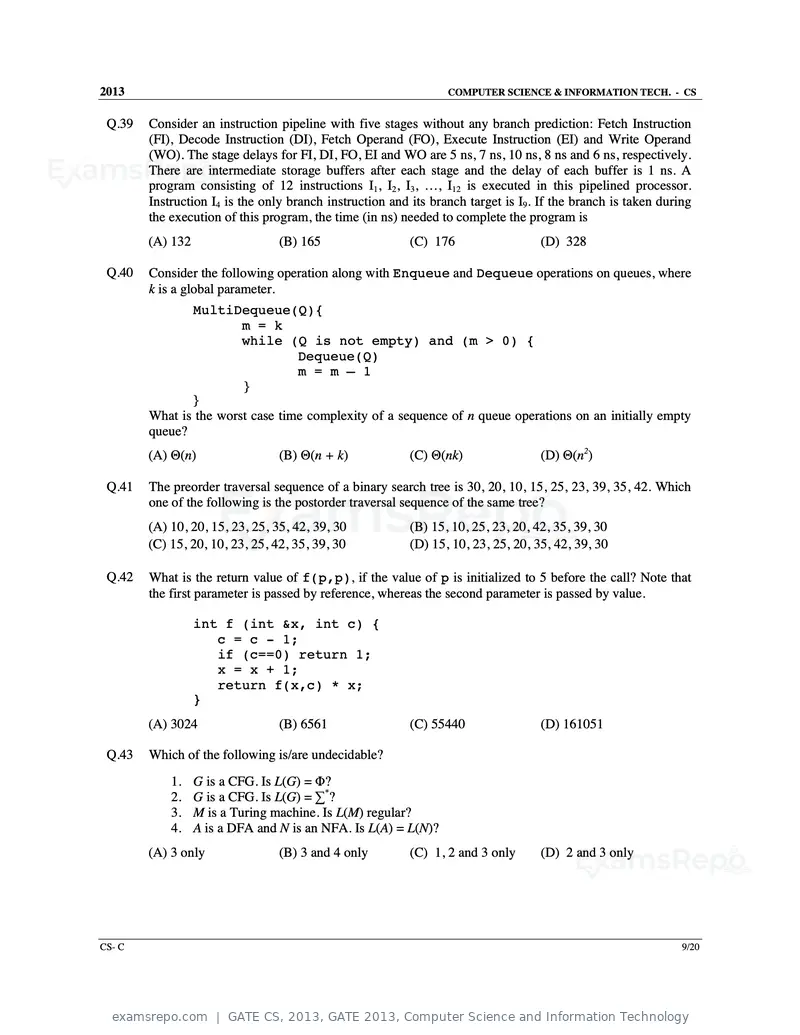 GATE CS 2013 question paper, GATE 2013, Computer Science and Information Technology, page 40 of 60