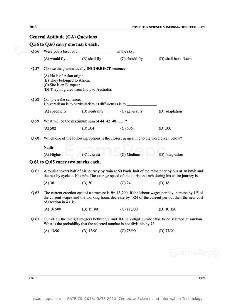 GATE CS 2013 question paper, GATE 2013, Computer Science and Information Technology, page 44 of 60